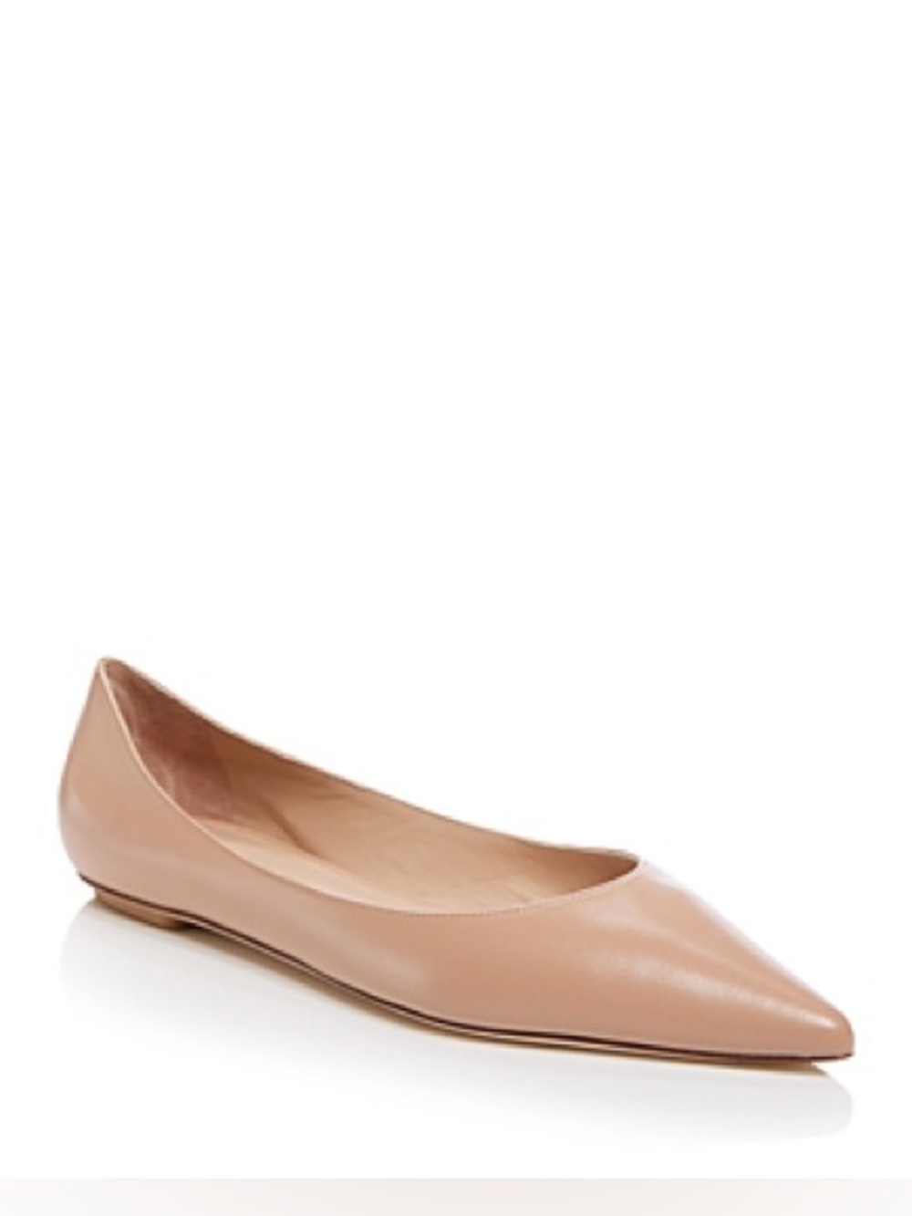 Stuart Weitzman Emilia Pointed Toe Flat in Adobe Nude 9.5